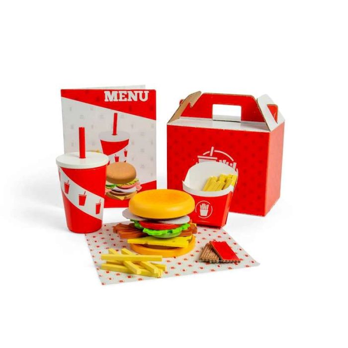 Burger and Fries Set by Bigjigs - 0 Burger and Fries Set by Bigjigs - 0