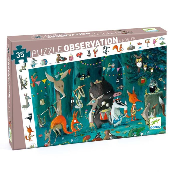 35pcs Orchestra Observation Puzzle by Djeco - 0 35pcs Orchestra Observation Puzzle by Djeco - 0