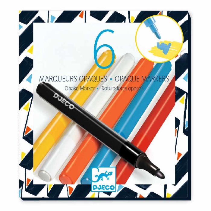 6 Opaque Markers - Street Art by Djeco - 0 6 Opaque Markers - Street Art by Djeco - 0