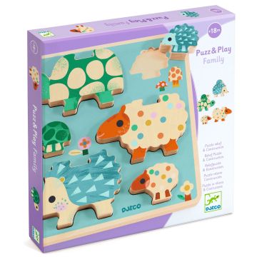 Djeco Puzz and Play Family Wooden Puzzle - 0