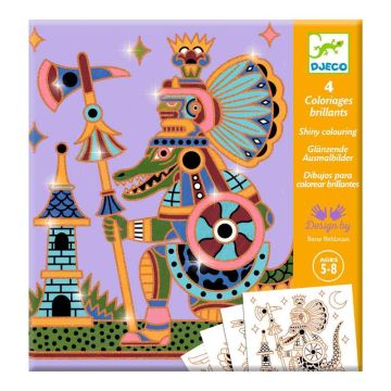 Animal Warriors - Shiny Colouring by Djeco - 0