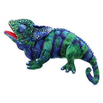 Blue-Green Chameleon Large Creatures Hand Puppet - 0