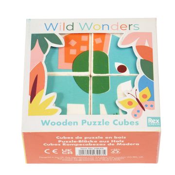 Rex London Wild Wonders Wooden Puzzle Cubes - 0