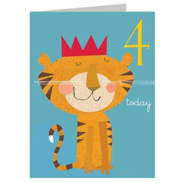 Mini Age Four Tiger Birthday Card by Kali Stileman - 0