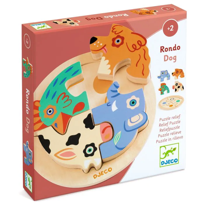 Djeco Rondo Dog Chunky Wooden Relief Puzzle  - 0