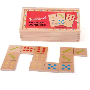 Traditional Wooden Dominoes by Bigjigs - 0